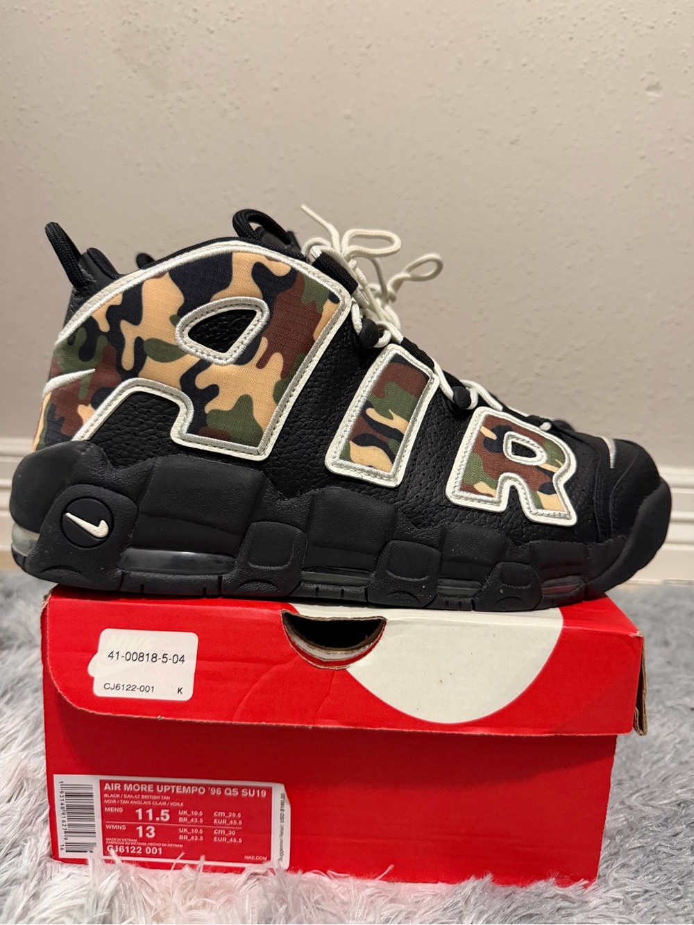 Nike Air More Uptempo QS "96 Camo" 2019 Size 11.5